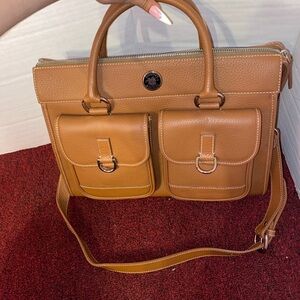 Tan Leather Laptop Bag with Classic Design